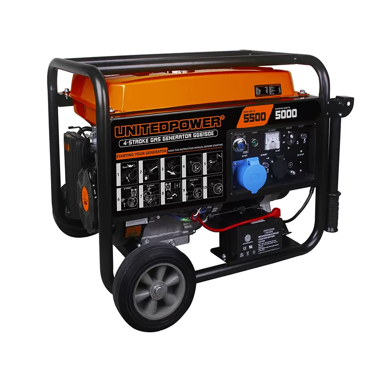 United Power dual fuel generator model for portable backup and outdoor field power